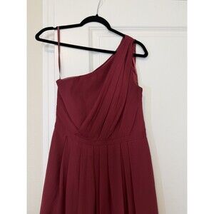 WEDDINGTON WAY Bridesmaid Dress Size 6 Red Blue Hemmed One Shoulder